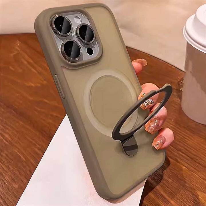 Actual product image RPD Apple iPhone 16 Pro Max - MagSafe Stand Etui mit Kameraschutz, braun, Matt (Apple iPhone 16 Pro Max)