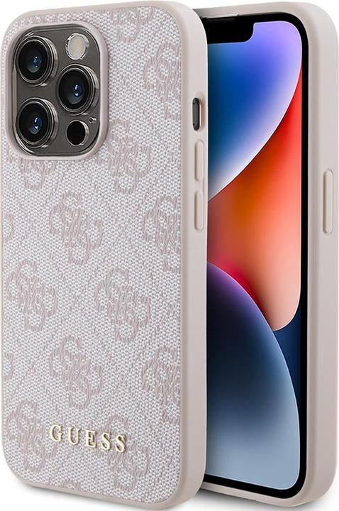Immagine prodotto Guess GUHCP15LG4GFPI iPhone 15 Pro 6.1" różowy/rosa Custodia rigida 4G Metal Gold Logo (Apple iPhone 15 Pro)