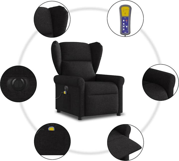 Produktbild VidaXL Massagesessel Elektrisch Schwarz Stoff
