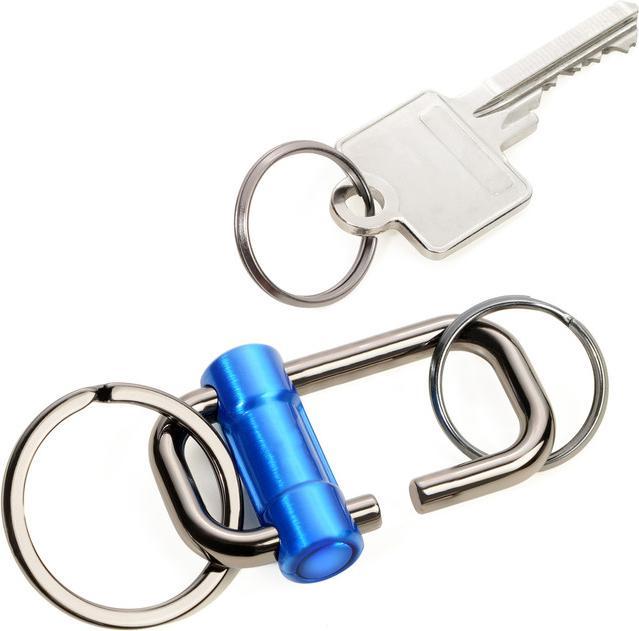 Produktbild Troika 2-WAY KEY Schlüsselanhänger mit 3 Ringen und Schiebeverschluss, blau/gunmetal