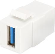 Actual product image Assmann Digitus USB 3.0 Keystone Module (Female/Female), Flat, White, USB A, USB A, Female, Female