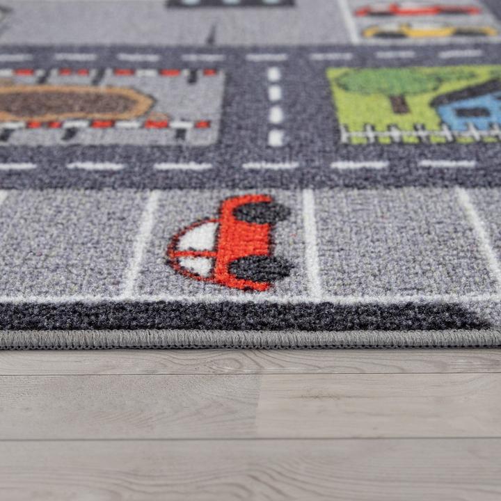 Produktbild Paco Home Kinder Teppich Kinderzimmer Auto Spielteppich (200 x 200 cm)