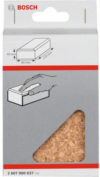 Produktbild Bosch Professional Zubehör Handschleifklotz, Länge x Breite: 80 x 120 mm, aus Kork, klein (P80, P120)