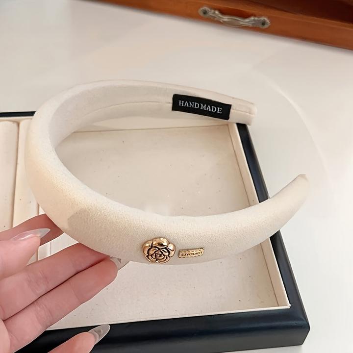 Alopini Elegantes Blumenstirnband aus Samt - Vintage-inspiriertes, modisches Haar-Accessoire