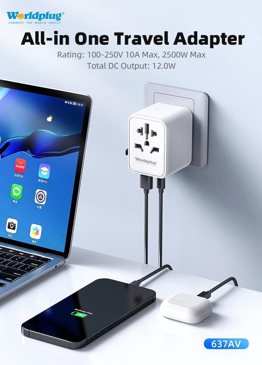 Actual product image Worldplug Multiplug adapter