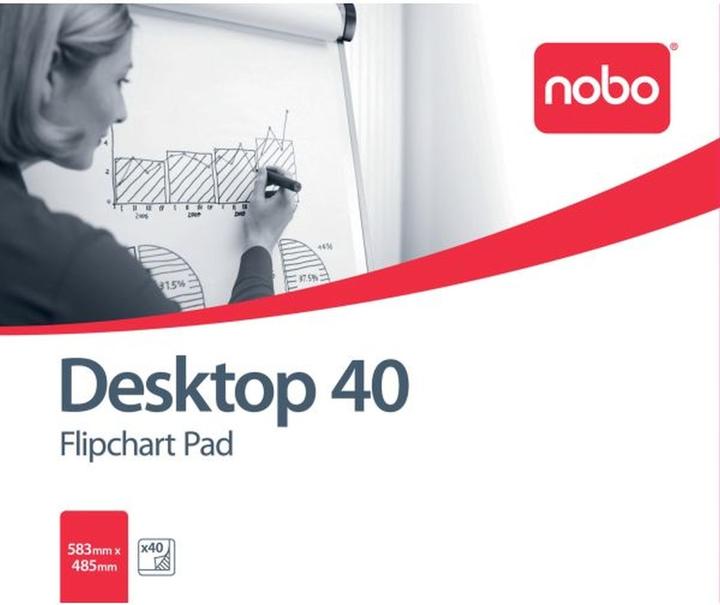 Actual product image Kensington NOBO flipchart pad, size: DIN B1 (W)584 x (H)483 mm blank, white, 70 g-sqm, 40 sheets, for table f (58 x 48 cm)