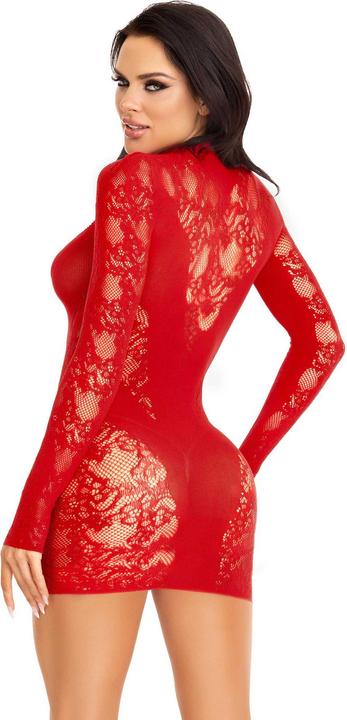 Produktbild Leg Avenue Minikleid Mit Spitze Langarm Rot (One Size)