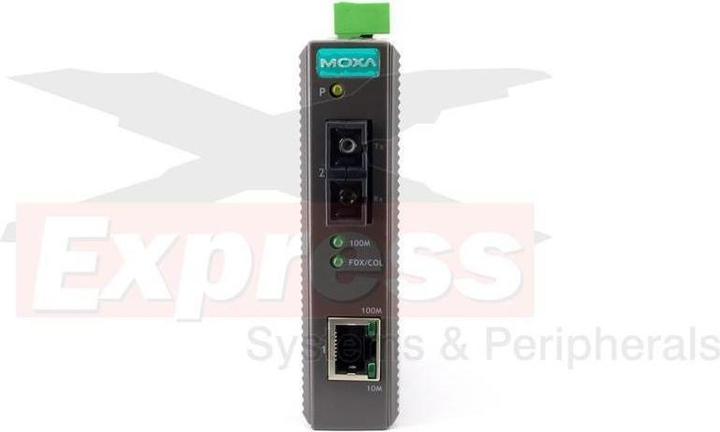 Actual product image Moxa IMC-21-S-SC - Industrial 10100BaseT(X) to 100BaseFX media converter, single-mode, SC connector