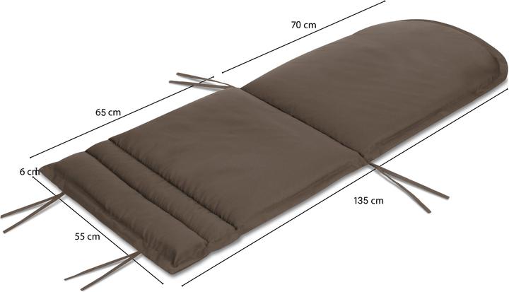 Produktbild Aspero 2 x Stuhlauflage für Adirondack Gartenstuhl (140 x 55 x 6 cm)