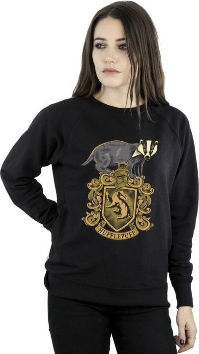 Actual product image Womens/Ladies Hufflepuff Sketch Crest Sweatshirt (M)