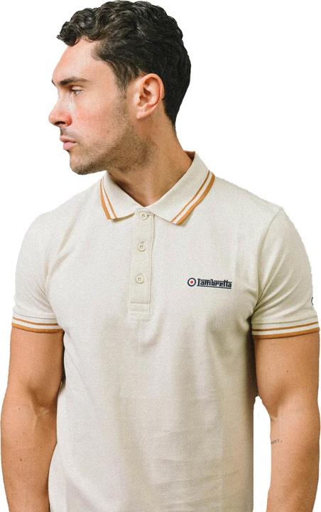 Actual product image Lambretta Mens SS25 Triple Tipped Polo Shirt (L)