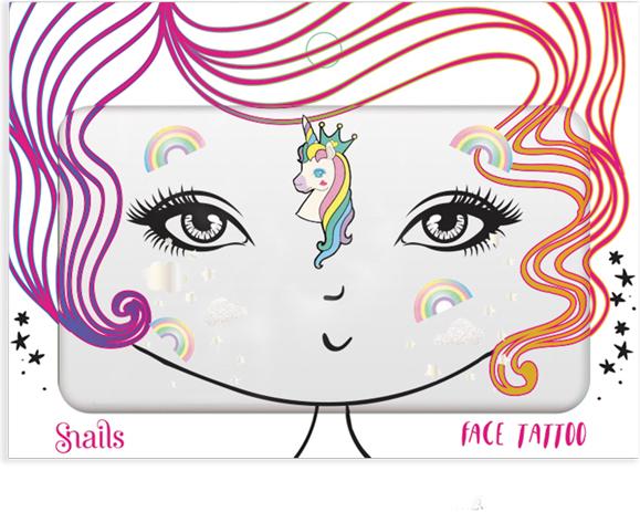 Snails Gesichtstattoo Einhorn
