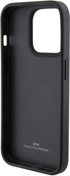 Image du produit BMW BMHCP15X22RDPK iPhone 15 Pro Max 6.7" czarny/black étui rigide en cuir texturé et à rayures (Apple iPhone 15 Pro Max)