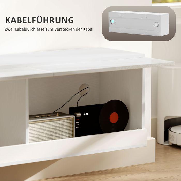 Immagine prodotto Swisshandel24 TV-Hängeschrank mit LED-Beleuchtung, TV-Schrank 120 x 35 x 40,5 cm Hochglanzweiss