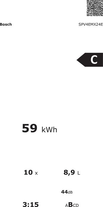 Etichetta energetica Bosch Hausgeräte SPV4EMX24E