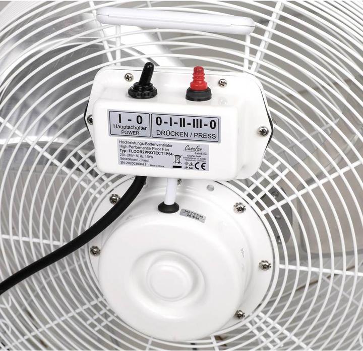 Produktbild CasaFan FLOOR2PROTECT IP54 SL Bodenventilator 120 W (Ø x H) 495 mm x 520 mm Weiss (72 dB)