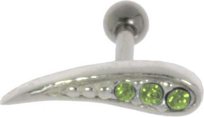 Bijouteria Ohrpiercing (Chirurgenstahl 316L, Kristall, Messing mit Silberbeschichtung)