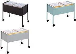 Produktbild Durable Hängemappenwagen "Economy 100 DUO", silber metallic zweireihig, Mappenboy aus epoxidharzbeschichtete (76 x 42.5 x 59.5 cm)