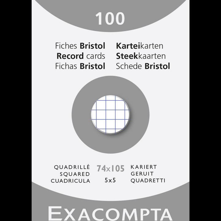 Immagine prodotto Exacompta Schede quadrate bianche, 100 (A7, 205 g/m², 100 x)