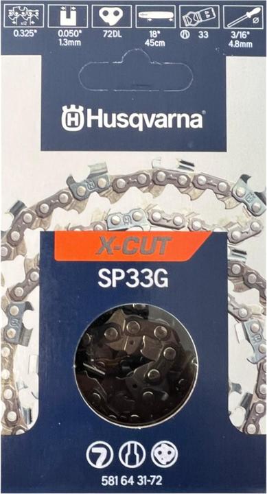Immagine prodotto Husqvarna X CUT SP33G 3x catena di ricambio per motosega mezzo scalpello 1,3 mm 33 cm (Sega a catena)
