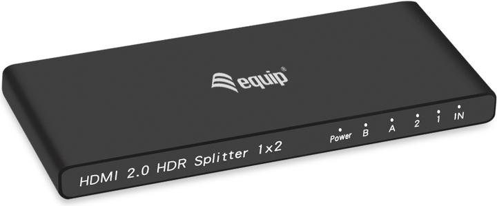 Produktbild equip HDMI Splitter 2.0 2 Port Ultra Slim 4K/60Hz schwarz