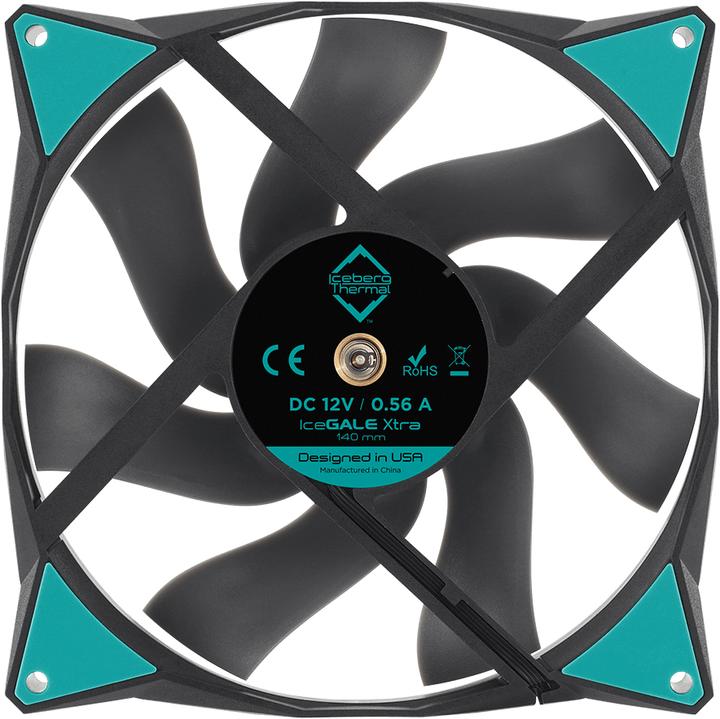 Actual product image Iceberg Thermal IceGALE Xtra computer case fan 14 cm Black 1 piece(s) (140 mm, 1 x)