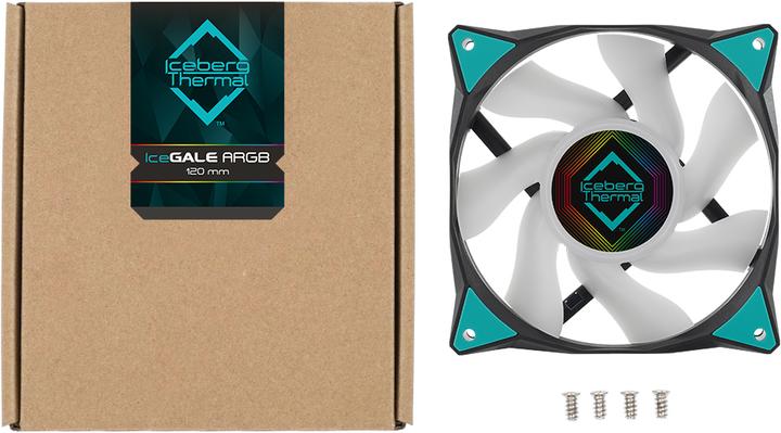 Actual product image Iceberg Thermal IceGALE ARGB computer case fan 12 cm Black 1 piece(s) (120 mm, 1 x)