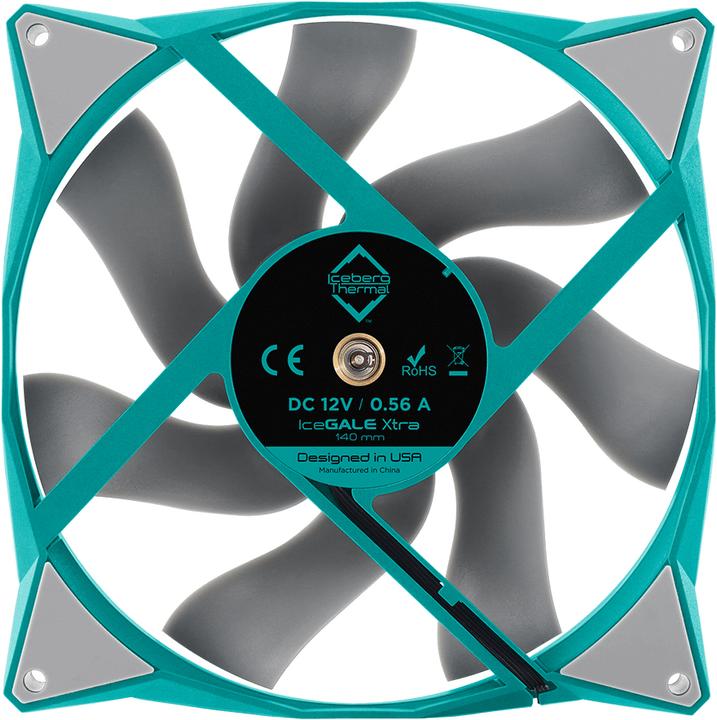 Actual product image Iceberg Thermal IceGALE Xtra computer case fan 14 cm turquoise 1 piece(s) (140 mm, 1 x)