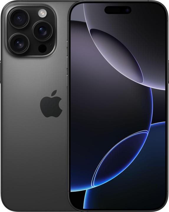 Apple iPhone 16 Pro Max (256 Go, Titane noir, 6.90", SIM + eSIM, 48 Mpx, 5G)