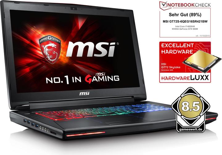 Immagine prodotto MSI GT72S Dominator Pro G (17.30", Intel Core i7-6820HK, 16 GB, 256 GB, CH)