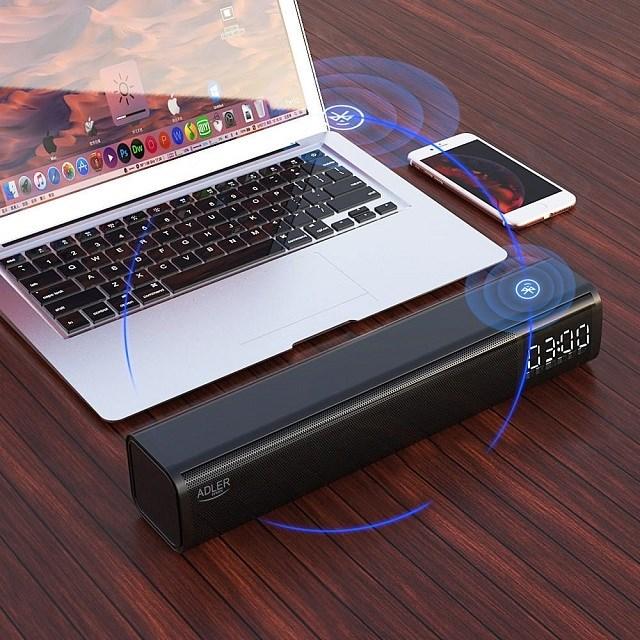 Immagine prodotto Adler AD 1191 Altoparlante per orologio, nero (15 h, Batteria ricaricabile, Porta USB)