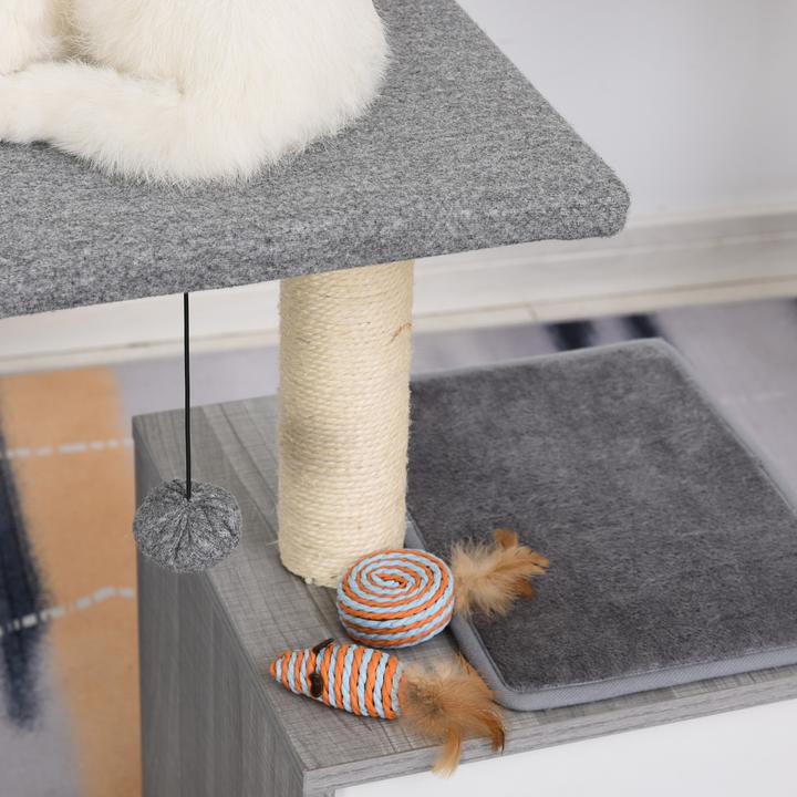 Immagine prodotto PawHut Albero per gatti con tana di coccole (62 cm, Grigio)