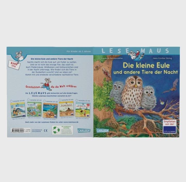 Image du produit LESEMAUS 174: Die kleine Eule und andere Tiere der Nacht (Allemand, Friederun Reichenstetter, Hans-Günther Döring, 2023)