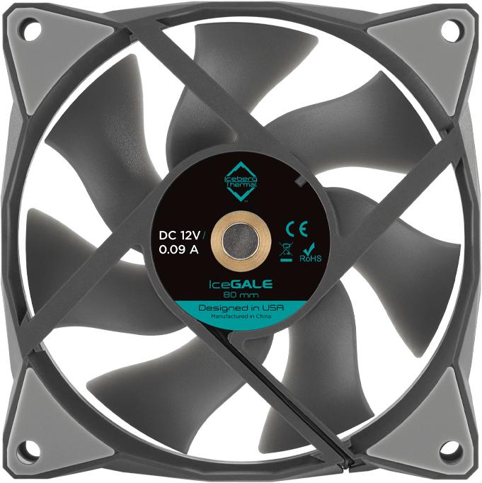 Produktbild Iceberg Thermal IceGALE Computergehäuse Ventilator 8 cm Grau 1 Stück(e) (80 mm, 1 x)