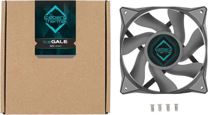 Actual product image Iceberg Thermal IceGALE computer case fan 12 cm gray 1 piece(s) (120 mm, 1 x)