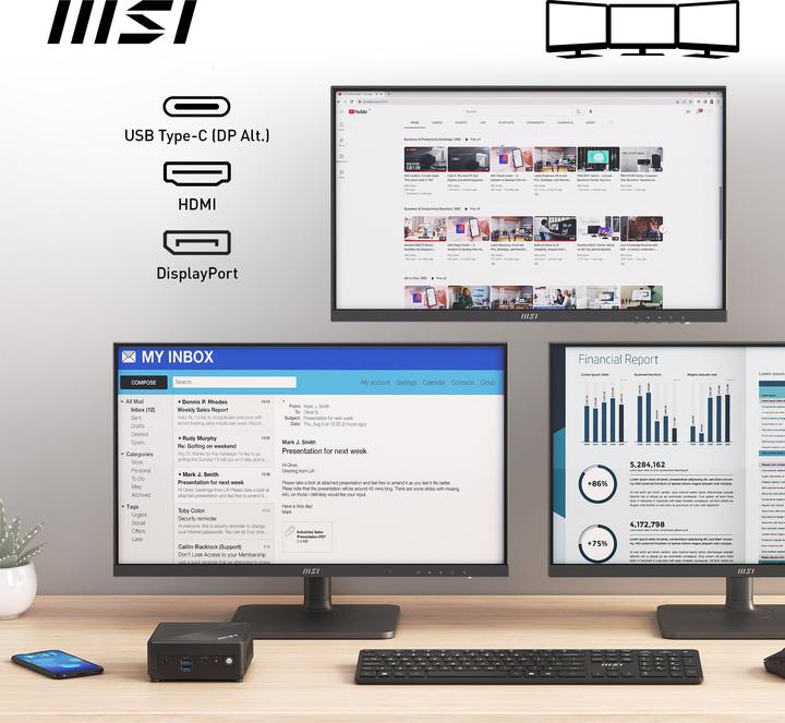 Produktbild MSI Cubi N ADL-009BEU MS-B0A9 ID1/Black- (Intel N100)