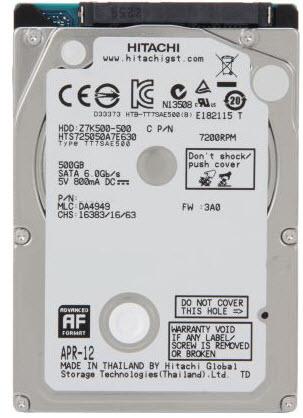 Produktbild WD Travelstar Z7K500 (0.50 TB, 2.5")