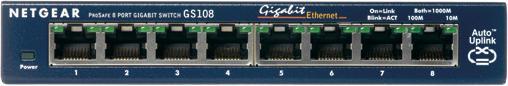 Actual product image Netgear Gs108 (8 ports)
