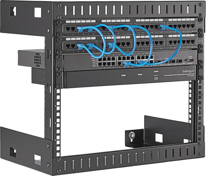 Actual product image StarTech 8U 19 Inch Open Frame Wall Mountable Equipment Rack - 30cm Deep - Steel Wall Mount Rack (8 RU, 19 inch rack)