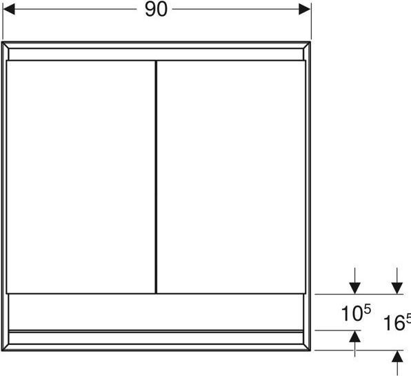 Produktbild Geberit ONE Spiegelschrank mit ComfortLight, 2 Türen, Unterputzmontage, mit Nische, 90x90x15cm, 505 (90 x 90 x 15 cm)