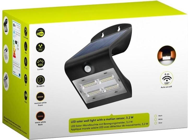 Immagine prodotto AccuCell Lampada da parete solare a LED con rilevatore di movimento (400 lm, IP65)