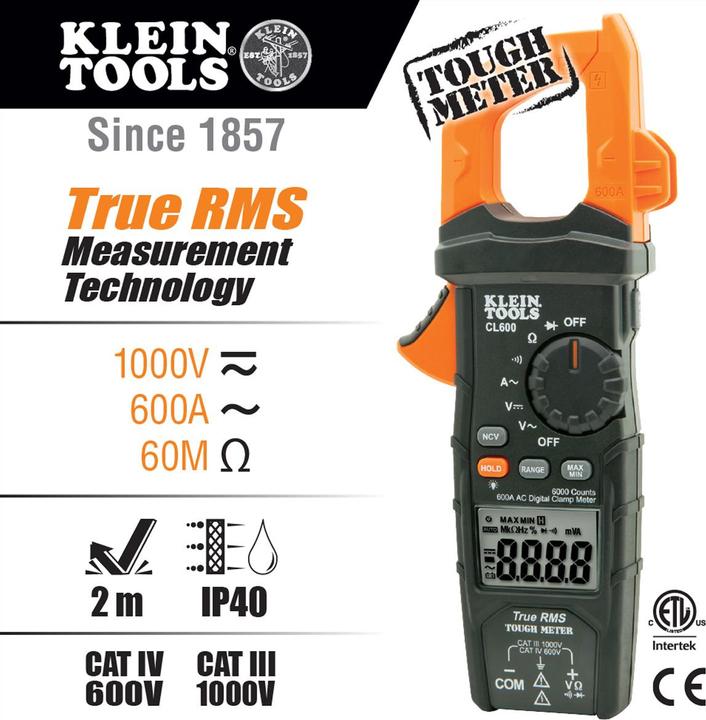 Actual product image Klein Tools Digital multimeters (CAT III 1000V, CAT IV 600V)