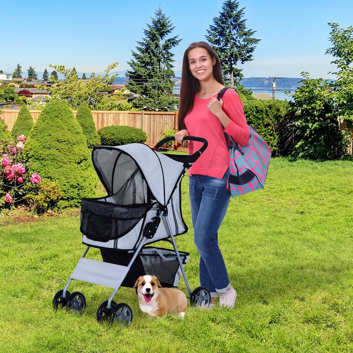 Produktbild PawHut Hundewagen mit Gitternetz (Hund, Faltbar)