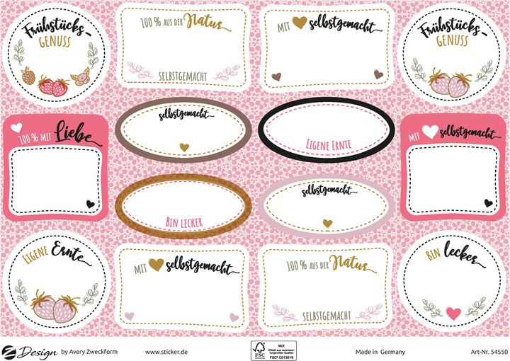 Image du produit Avery Motif autocollant A5 CUISINE Fait maison avec coeur