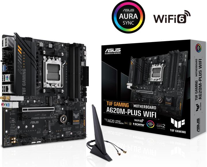 Actual product image ASUS TUF GAMING A620M-PLUS WIFI (AM5, AMD A620, mATX)