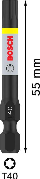 Immagine prodotto Bosch Professional Zubehör PRO Torx Impact Bit, T40, 55 mm, 2 pezzi. (T40)