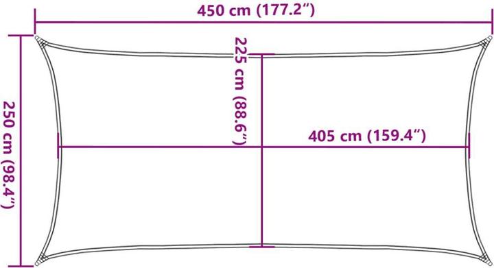 Produktbild VidaXL Sonnensegel 160 g/m² Rechteckig farben HDPE (2,5 x 4,5 m)