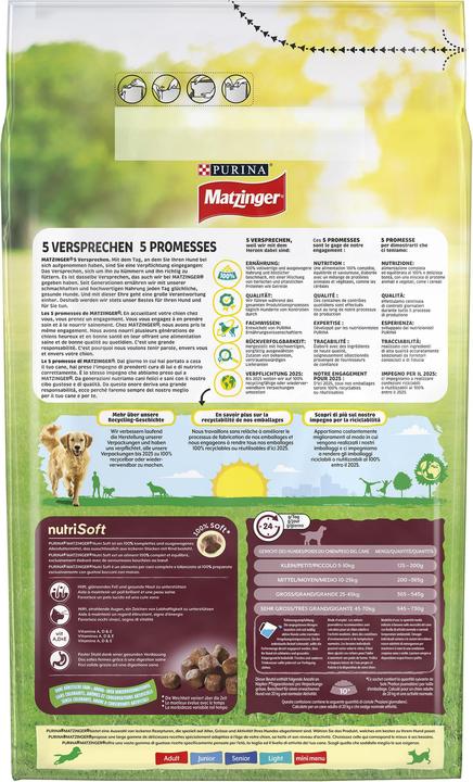 Nährwerte und Zutaten Matzinger Nutri soft (Adult, 1 Stk., 3000 g)