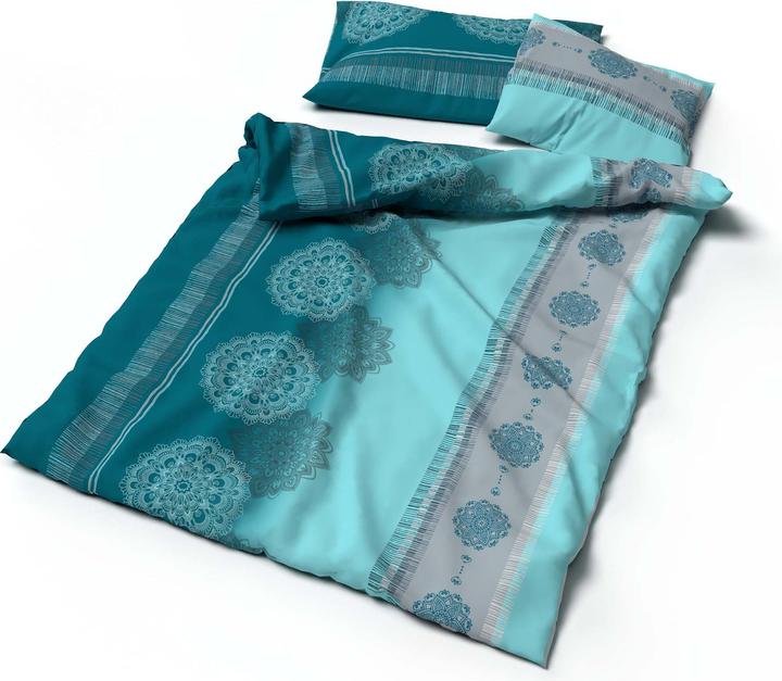 Image du produit Lotus Bettwaren Literie satin Alize pétrole (Housse de couette, 135 x 170 cm)