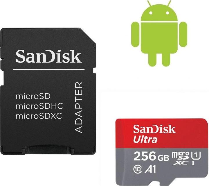 Immagine prodotto SanDisk Ultra mit Adapter (256 GB, microSDXC, U1, UHS-I)